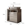 Mueble baño de suelo lavabo 2 cajones blanco gris cemento Jarad BC 