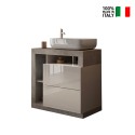 Mueble baño de suelo lavabo 2 cajones blanco gris cemento Jarad BC Modelo