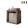 Mueble baño de suelo lavabo 2 cajones blanco gris cemento Jarad BC Modelo