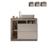 Mueble baño de suelo lavabo 2 cajones blanco gris cemento Jarad BC Oferta