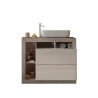Mueble baño de suelo lavabo 2 cajones blanco gris cemento Jarad BC Coste