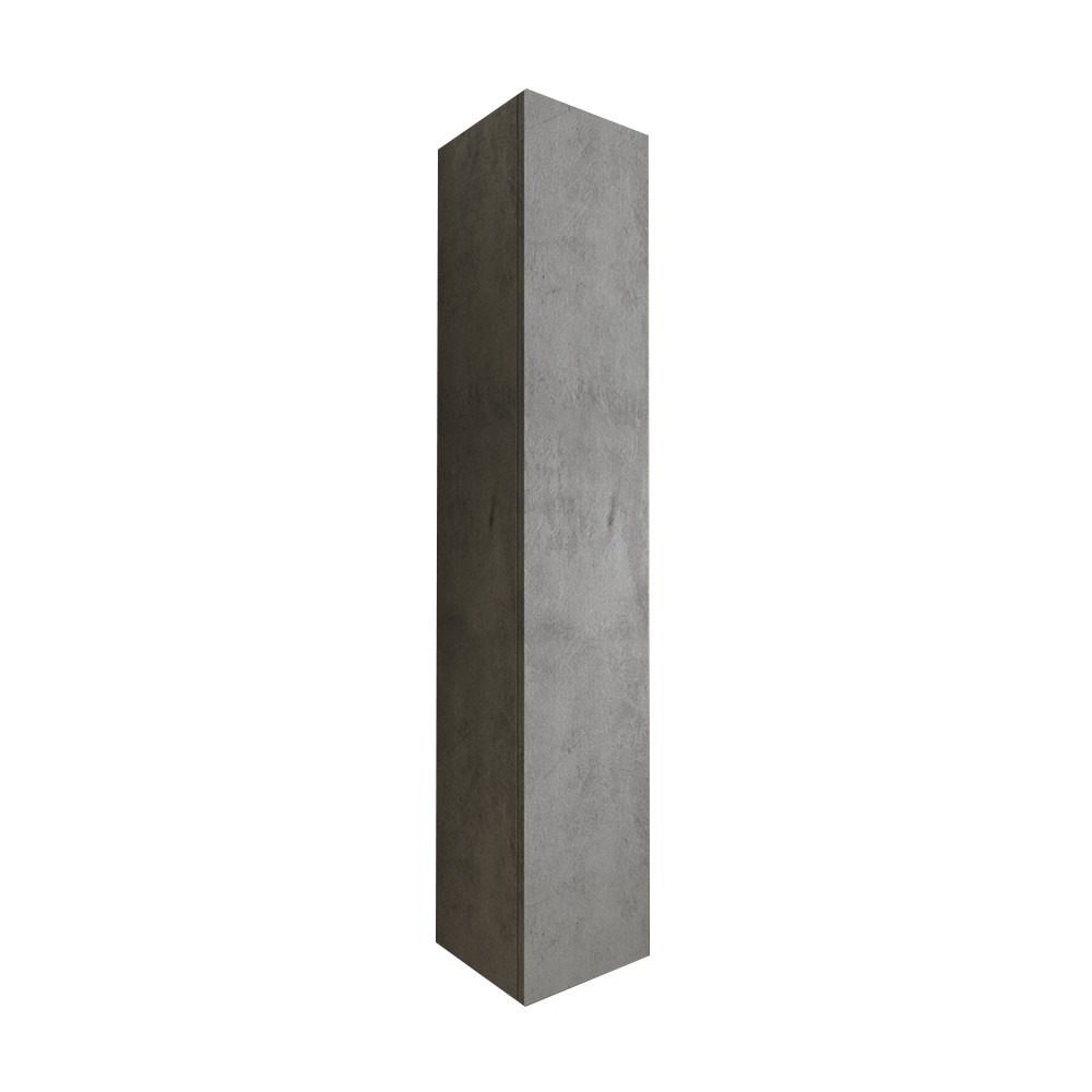 Columna de baño suspendida 1 puerta mueble de almacenaje Kubi gris cemento