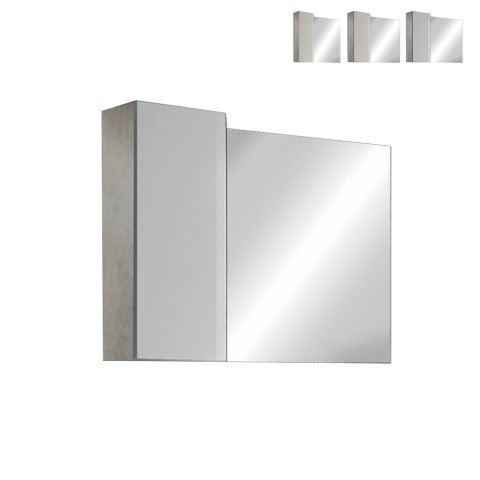 Espejo baño luz LED columna 1 puerta blanco gris Pilar BC Promoción