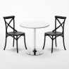 Mesa Redonda Blanca Con 2 Sillas De Colores Interior Bar Vintage Long Island Modelo