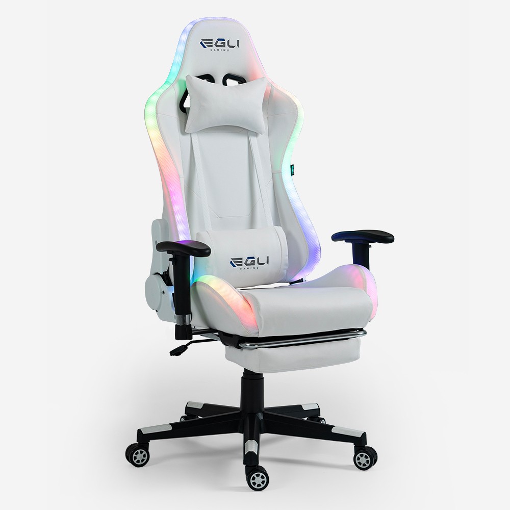 Silla gamer con reposapiés LED RGB ergonómica Pixy Comfort