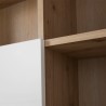 Estantería de salón moderna madera de roble 2 puertas en blanco brillante Sharon Descueto