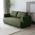 Sofá 3 plazas tela estilo moderno nórdico diseño 196 cm verde Geert. Oferta