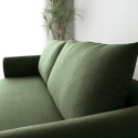 Sofá 3 plazas tela estilo moderno nórdico diseño 196 cm verde Geert. Descueto