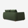 Sofá 3 plazas tela estilo moderno nórdico diseño 196 cm verde Geert. Características