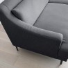 Sofá 3 plazas cómodo diseño patas metálicas 200 cm tejido negro Egbert Características