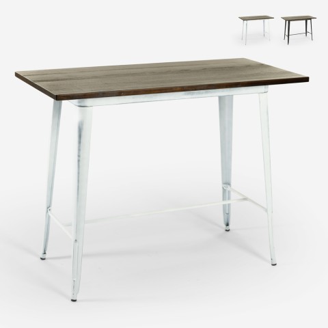 Mesa bar alta taburetes vintage industrial 120 x 60 x 106 cm Catal Brush Promoción