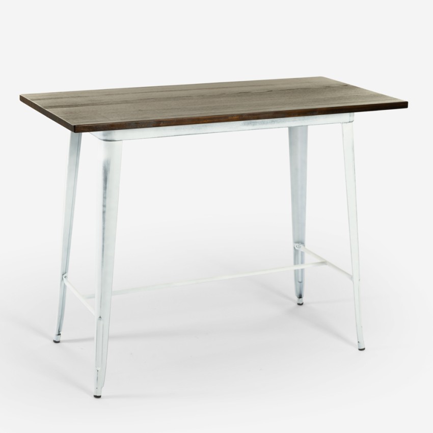 Catal mesa alta estilo industrial taburete bar cocina 120 x 60 x 106 cm