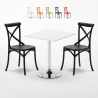 Mesa Cuadrada Blanca Con 2 Sillas De Colores Interior Bar Vintage Cocktail Promoción