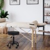 Taburete de esteticista ergonómico regulable tapizado giratorio Senzu. Stock