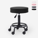 Taburete de esteticista ergonómico regulable tapizado giratorio Senzu. Oferta