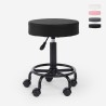 Taburete de esteticista ergonómico regulable tapizado giratorio Senzu. Oferta
