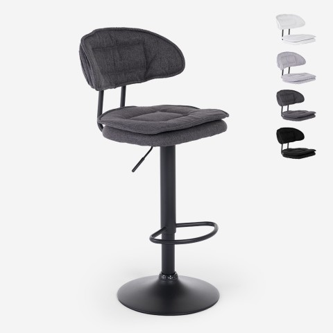 Taburete de bar moderno ajustable de tejido acolchado Nashville Promoción