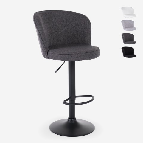 Taburete de bar de cocina ajustable de diseño moderno en tela Calgary. Promoción