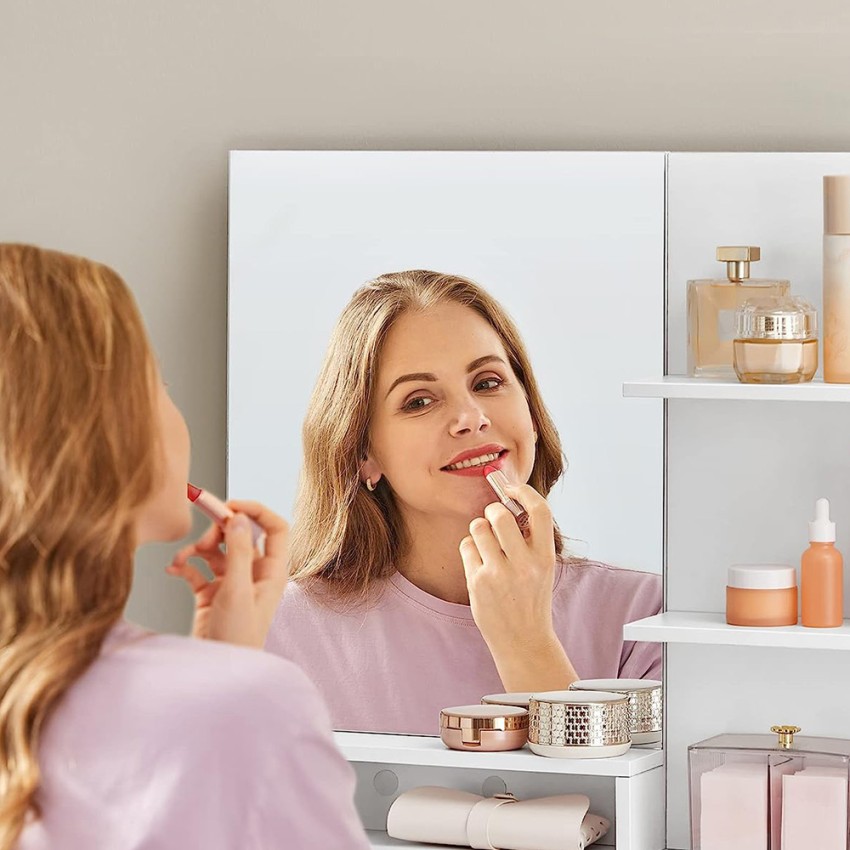 Vika estación de maquillaje tocador espejo taburete armario