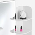 Tocador de maquillaje con luz LED espejo cajón taburete blanco Astrid Elección