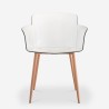 Silla de policarbonato transparente con reposabrazos y patas de madera Suntree Medidas