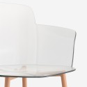 Silla de policarbonato transparente con reposabrazos y patas de madera Suntree Precio
