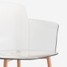Silla de policarbonato transparente con reposabrazos y patas de madera Suntree Precio