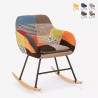 Silla mecedora de tela patchwork de diseño moderno Woodpecker Promoción