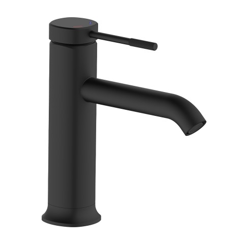 Grifo mezclador monomando de lavabo de baño moderno negro mate Riviera Promoción
