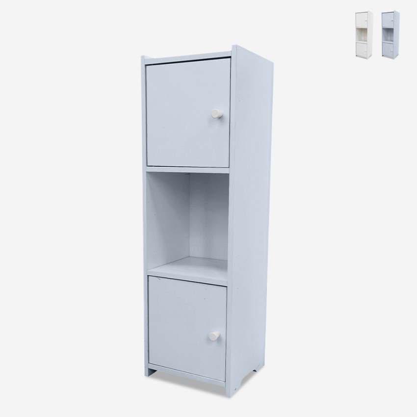Armario de baño vertical 2 puertas almacenamiento estante abierto Hjalpo Venta