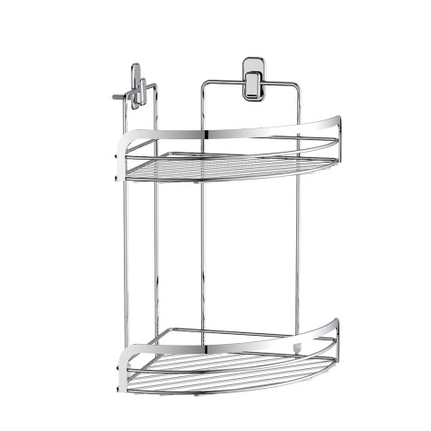 Estante de ducha angular de acero de dos niveles para baño Compacto Promoción