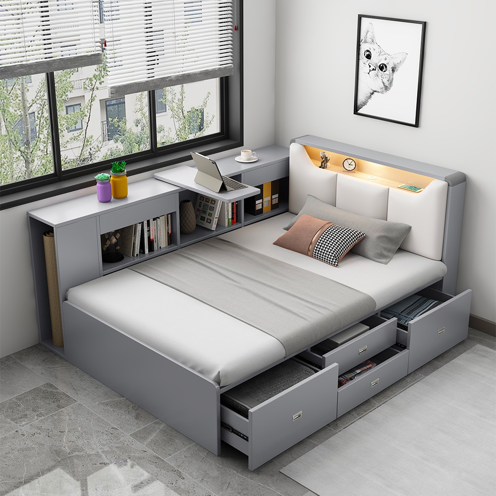 Cama Francesa 120 x 190 Plaza Y Media Canapé Mueble Stellan
