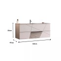 Mueble baño 2 cajones suspendido con lavabo blanco brillante Kelly Coste