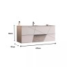 Mueble baño 2 cajones suspendido con lavabo blanco brillante Kelly Coste