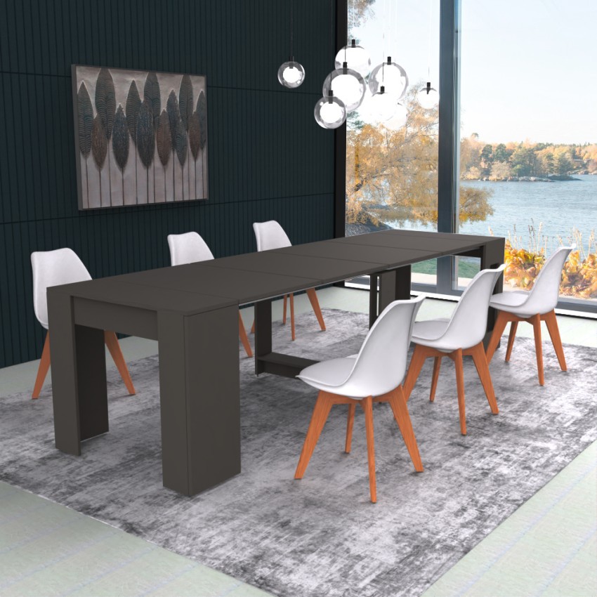  Mesa extensible de 90x51-237cm para salón y comedor Garda Oferta 