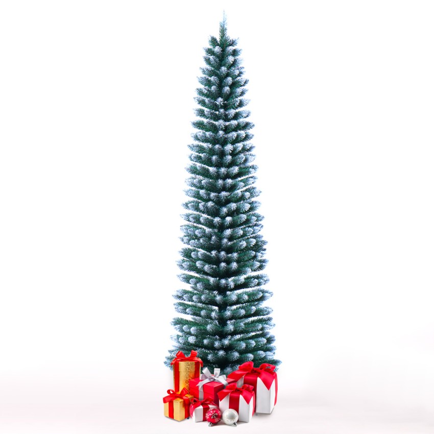 Árbol de Navidad artificial nevado delgado 210cm espacio ahorrador Kalevala Promoción