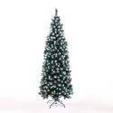 Árbol de Navidad de 180 cm cubierto de nieve, adornado con piñas Poyakonda. Descueto