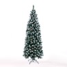 Árbol de Navidad de 180 cm cubierto de nieve, adornado con piñas Poyakonda. Descueto