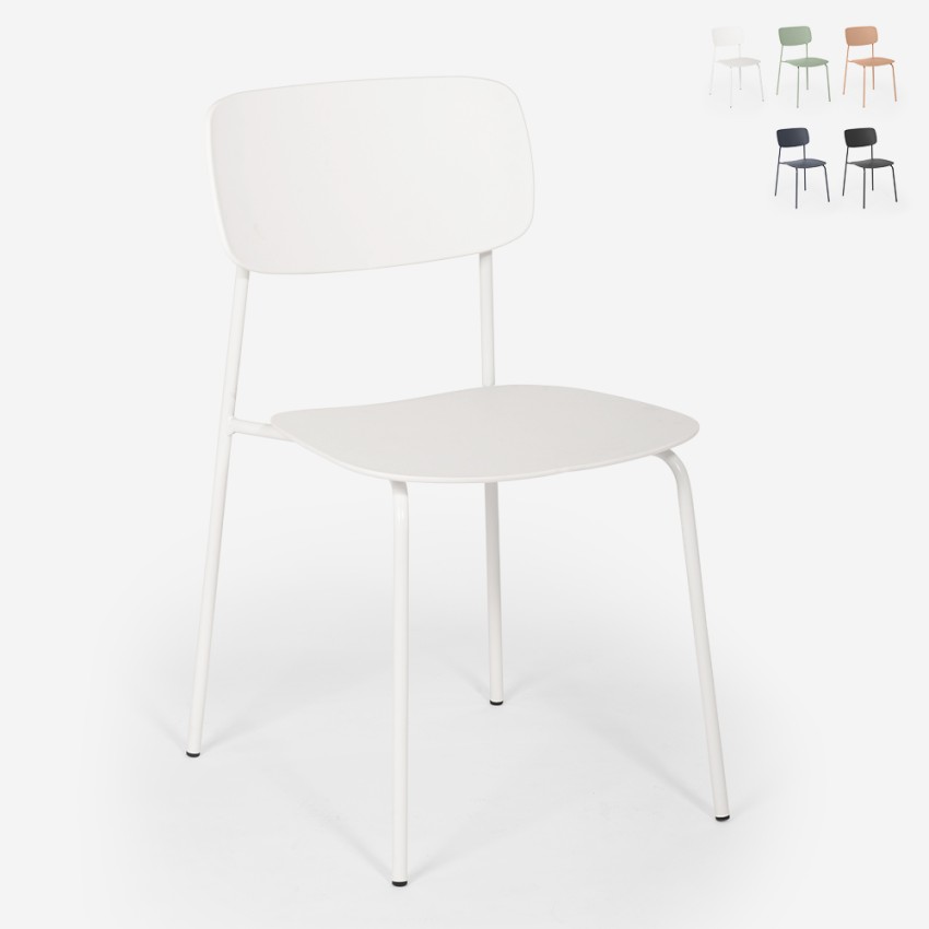 Silla de comedor de polipropileno y metal cocina diseño moderno Josy Descueto Silla de comedor de polipropileno y metal cocina diseño moderno Josy Descueto