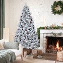 Árbol de Navidad artificial nevado decorado con piñas 180 cm Faaborg Venta