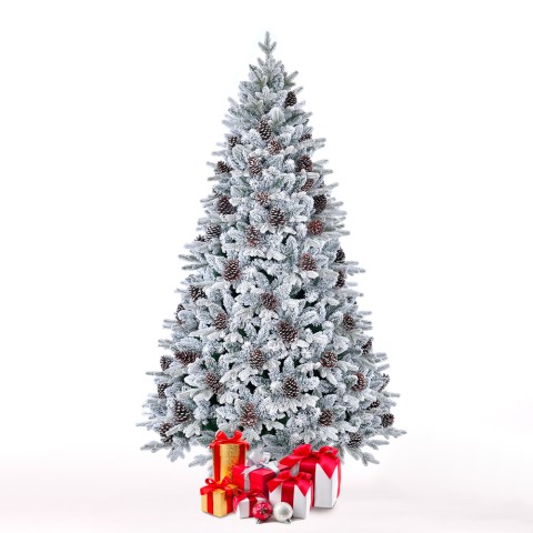 Árbol de Navidad artificial 210 cm con nieve falsa y piñas Bildsberg Promoción