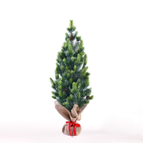 Árbol de Navidad artificial pequeño de 50 cm con piñas y nieve falsa Stoeren Promoción