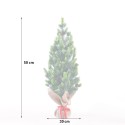 Árbol de Navidad artificial pequeño de 50 cm con piñas y nieve falsa Stoeren Stock
