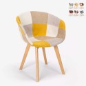 Silla de bar y cocina patchwork en madera y tela Pigeon Oferta