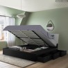 Cama matrimonial con canapé 160 x 200 cm diseño elevable Steyr King Oferta