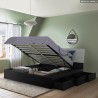 Cama matrimonial con canapé 160 x 200 cm diseño elevable Steyr King Rebajas