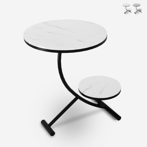 Mesa de centro elegante con 2 estantes redondos de mármol 45x50cm Marpes L Promoción
