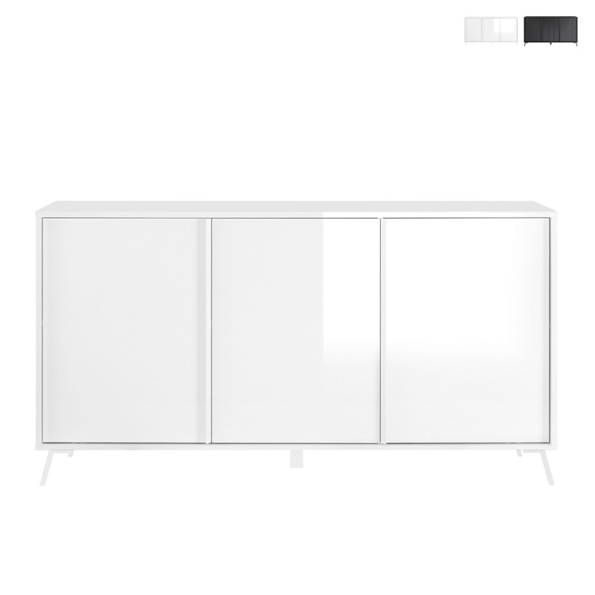Aparador 3 puertas aparador buffet salón diseño moderno 156x84cm Thilot Promoción