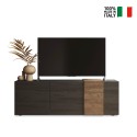 Mueble TV diseño moderno 3 puertas madera gris 181x44x59cm Suite Descueto