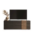 Mueble TV diseño moderno 3 puertas madera gris 181x44x59cm Suite Stock